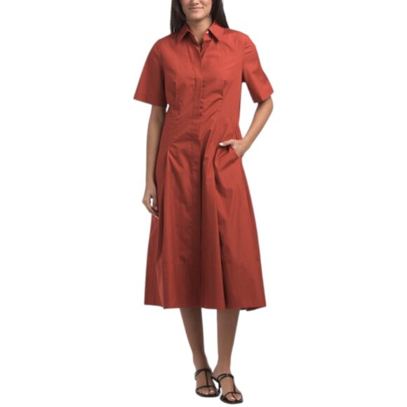 VINCE Short Sleeve Shirt Dress